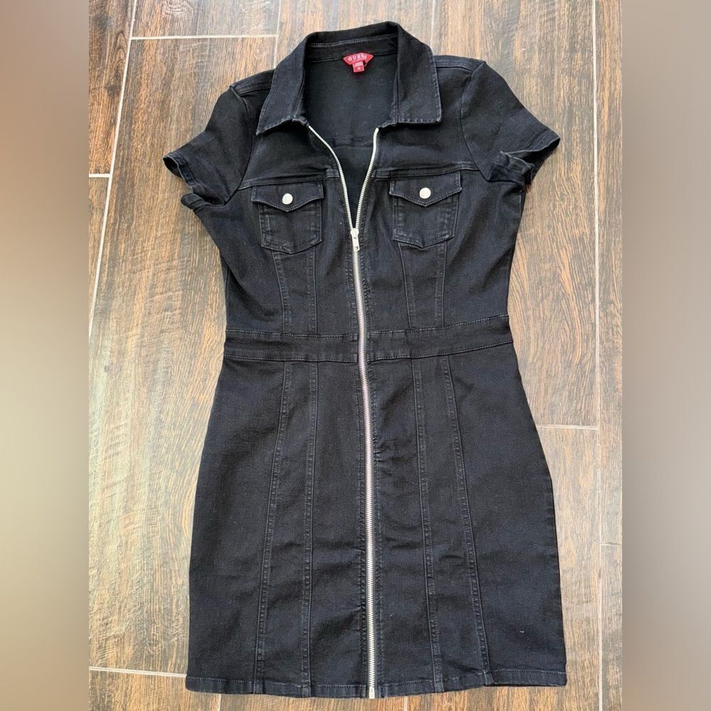 Guess Y2K denim fitted zip dress
